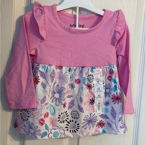 floral long sleeved infant girls shirt